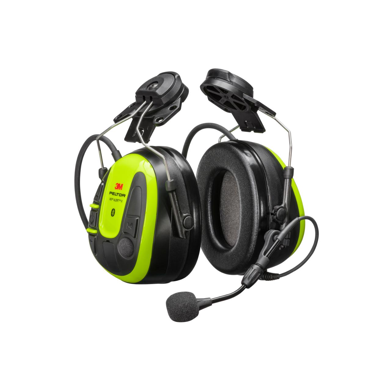 3M™ PELTOR™ WS™ ALERT™ X-headset, sterkt gule klokker, hjelmfeste, kompatibel med mobilapp, MRX21P3E4WS6