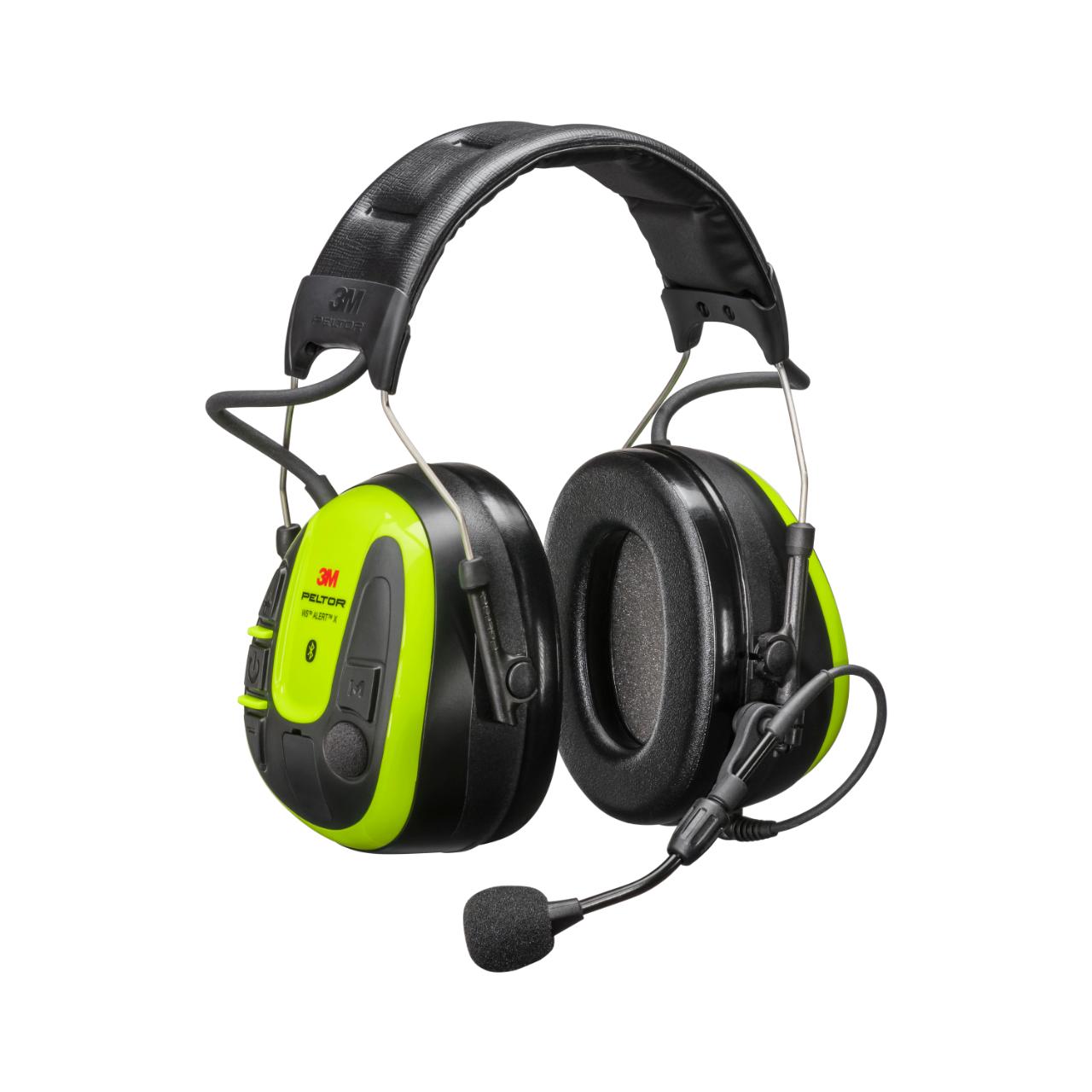 3M™ PELTOR™ WS™ ALERT™ X-headset, sterkt gule klokker, hodebøyle, kompatibel med mobilapp, MRX21A4WS6