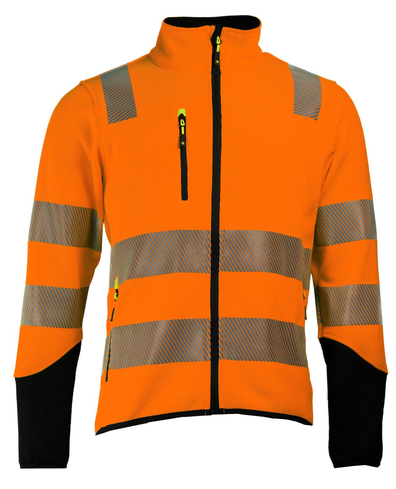 Tor Jakke - Fluoriserende kl3 Strikket fleece Orange Sort