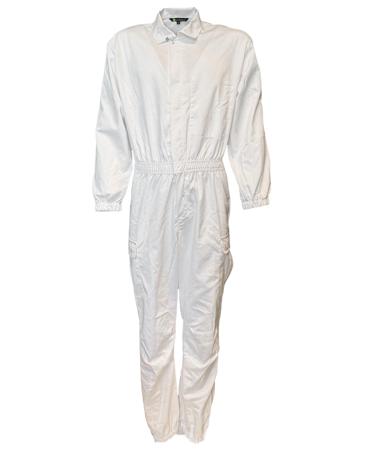 Siv Unisex Kjeledress Uforet Hvit