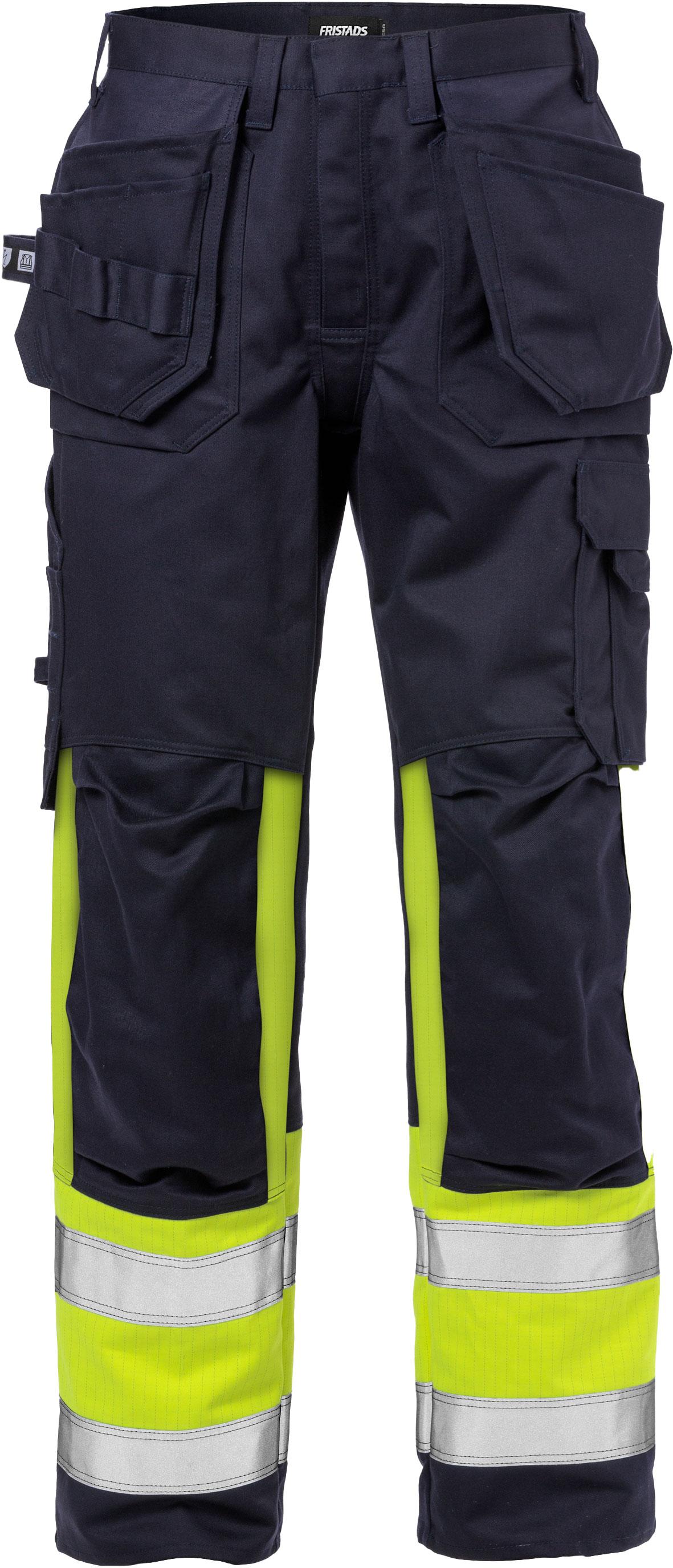2586 FLAM FLAME TROUSERS HIVIS YELLOW/NAVY
