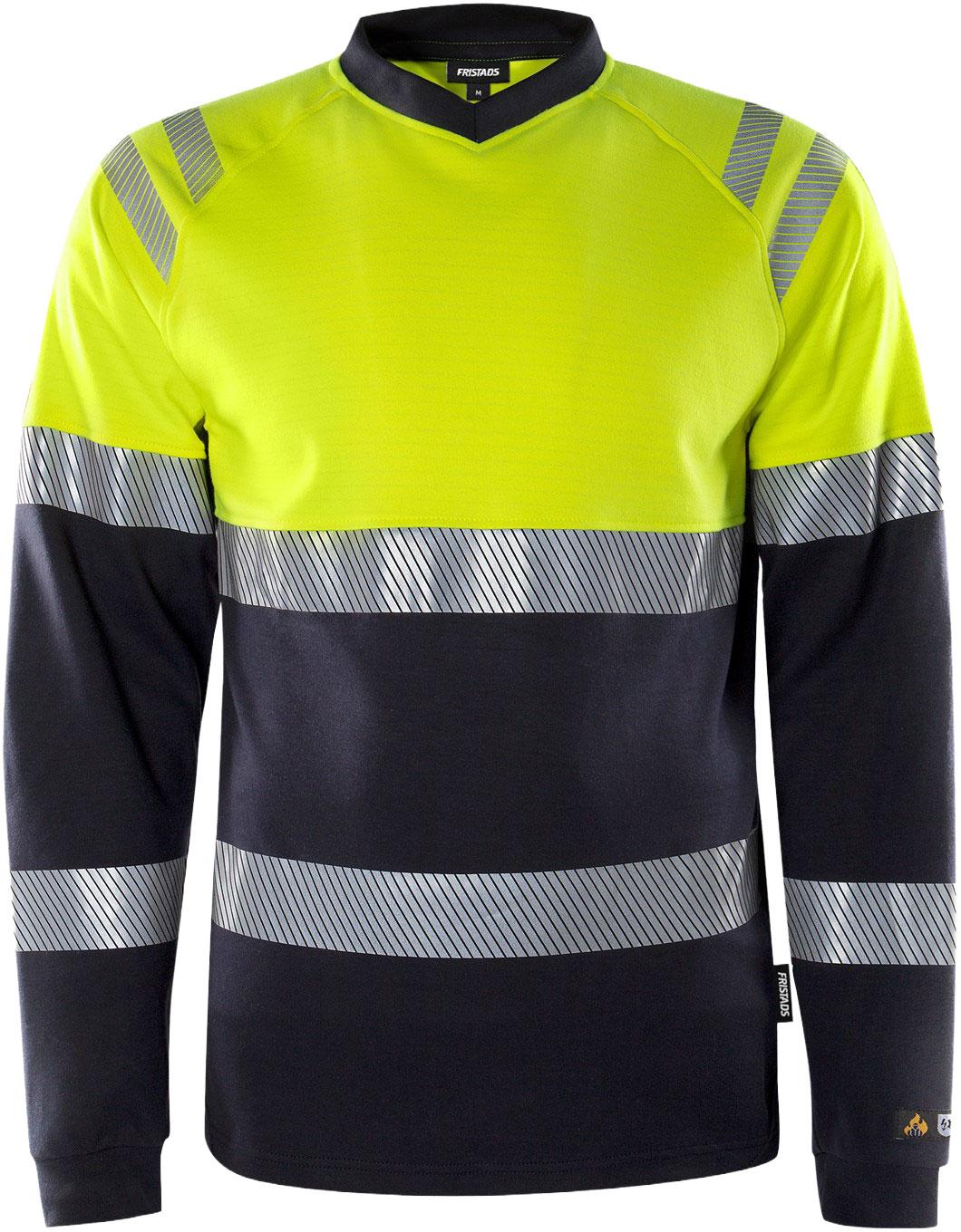FLAME T-SHIRT HIVIS YELLOW/NAVY