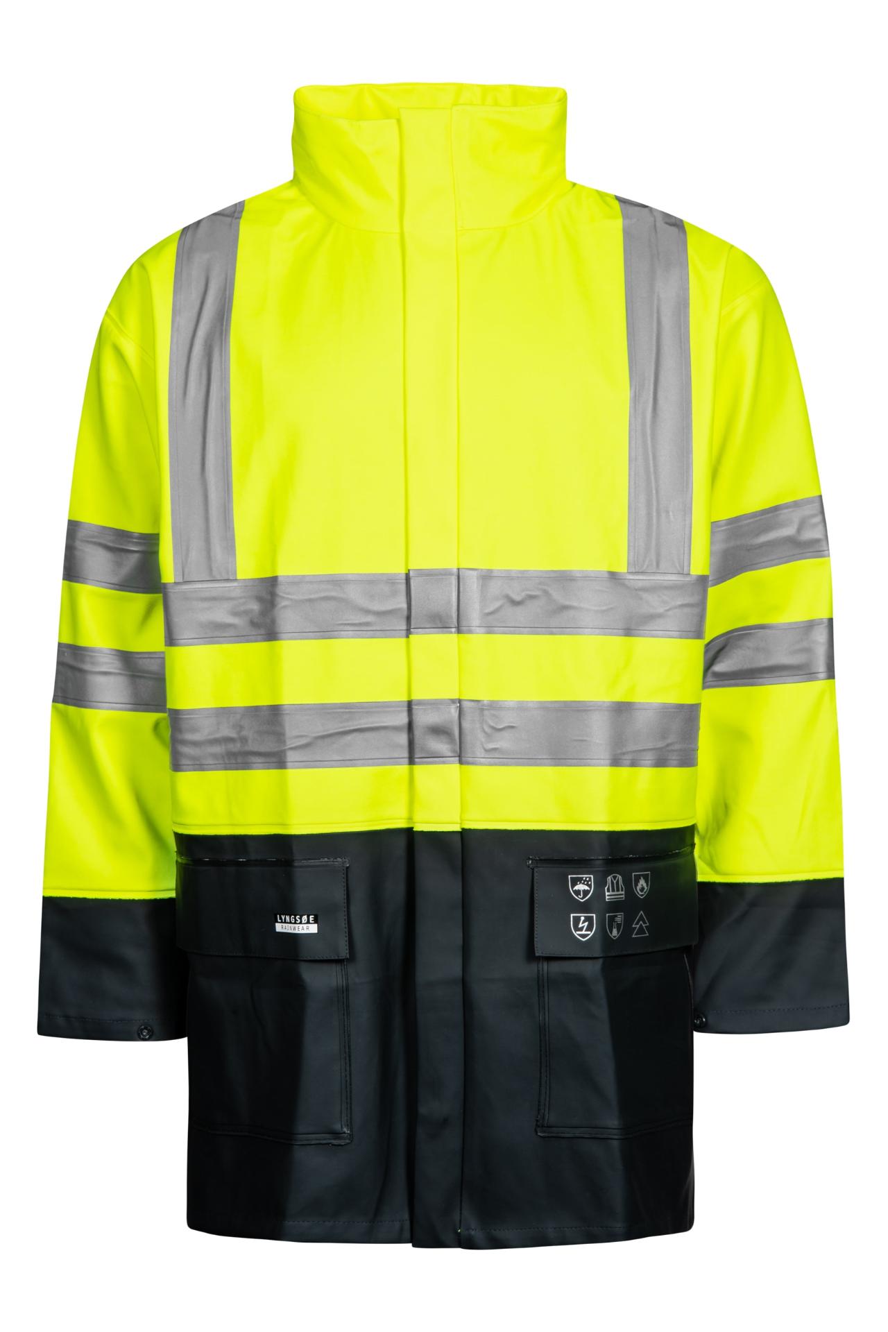 REGNJAKKE GUL/NAVY S PVC 390G