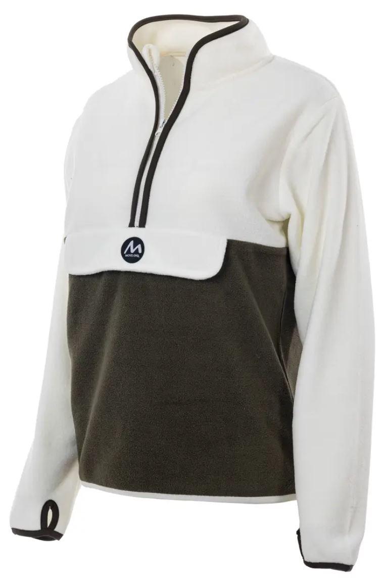 Biri dame Move On fleece Offwhite/Mørk Oliven