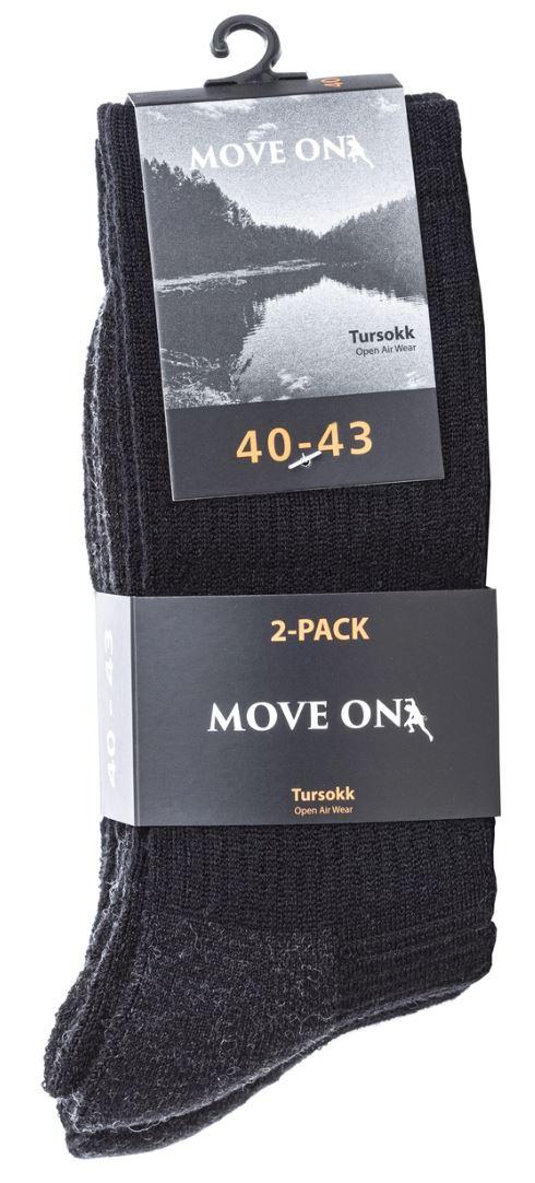 Tursokk unisex MoveOn 2 pk Sort