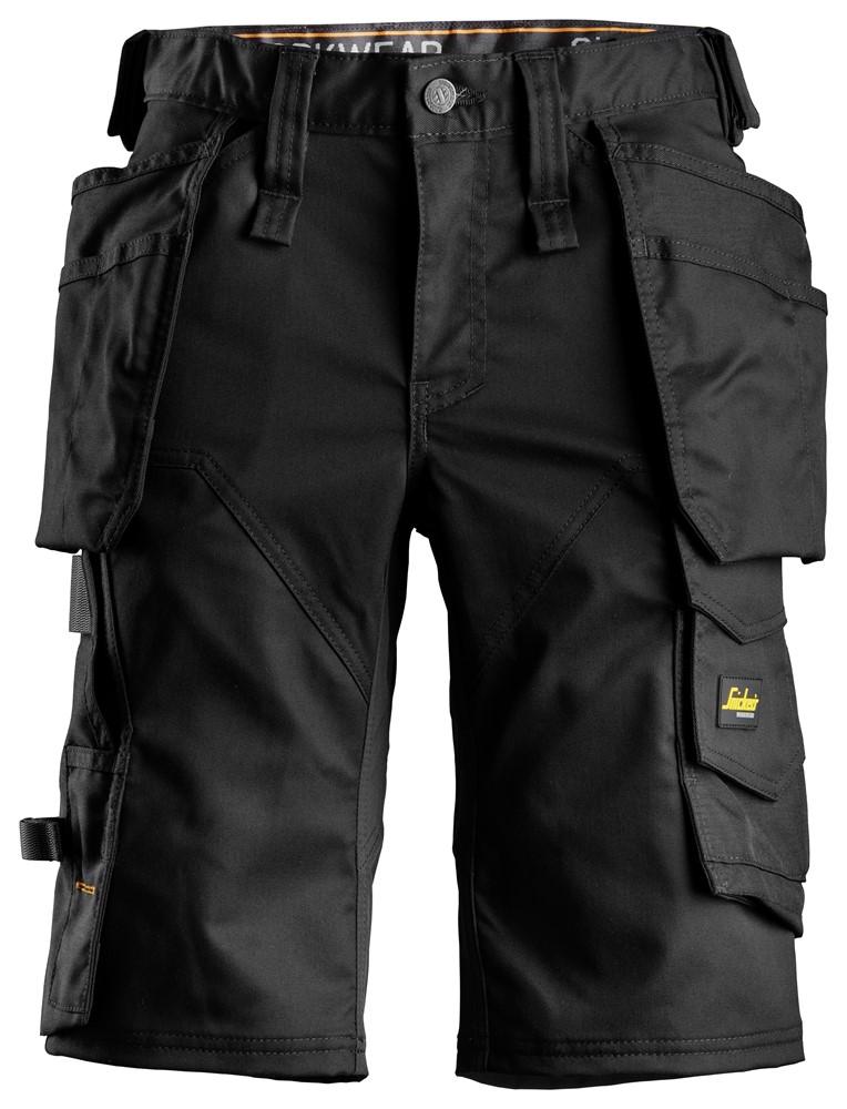 AllroundWork, Arbeidsshorts for dame med stretch og hylsterlommer 6147 SORT