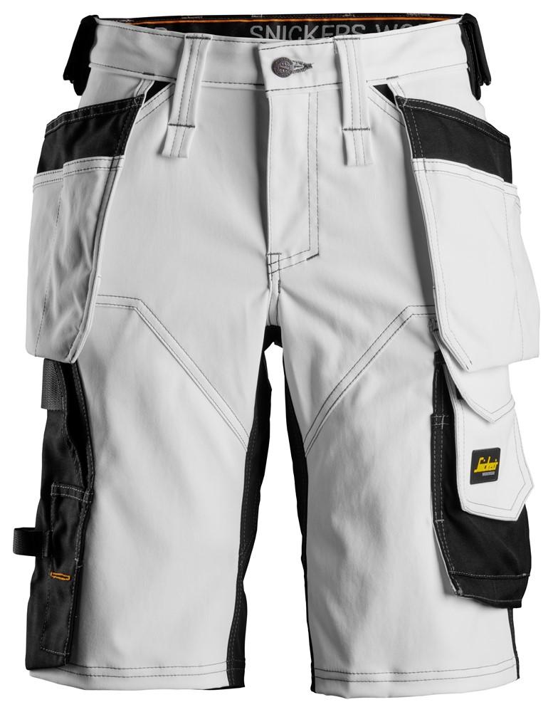 AllroundWork, Arbeidsshorts for dame med stretch og hylsterlommer 6147 HVIT