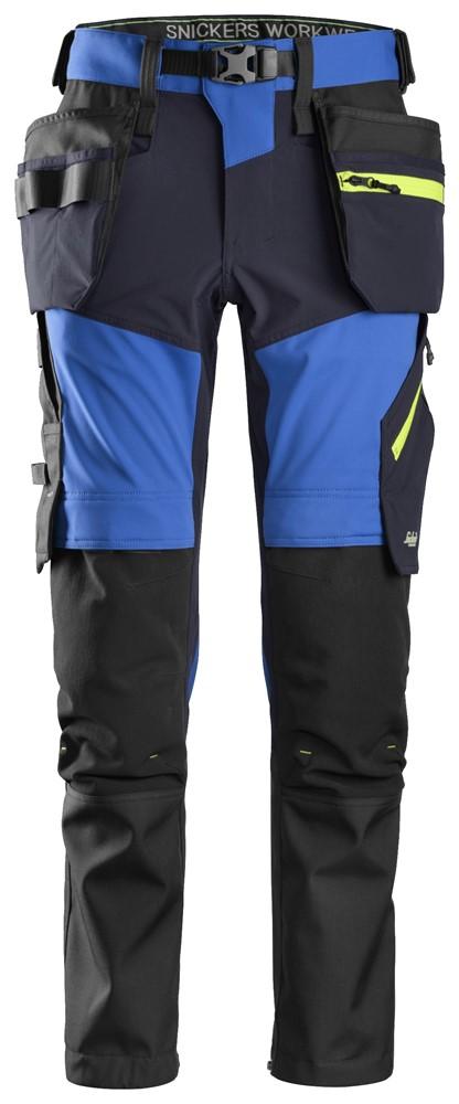 FlexiWork, Softshell Stretchbukse+ med hylsterlommer 6940 BLÅ