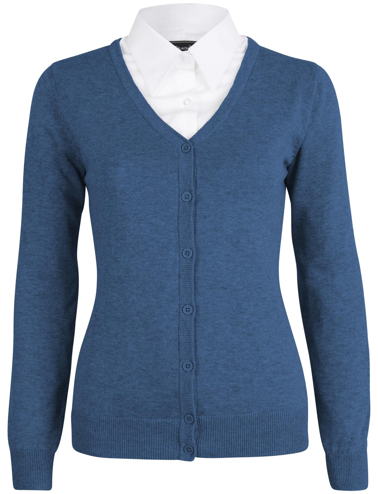 LADY PIMA COTTON CARDIGAN/BLÅMELERT