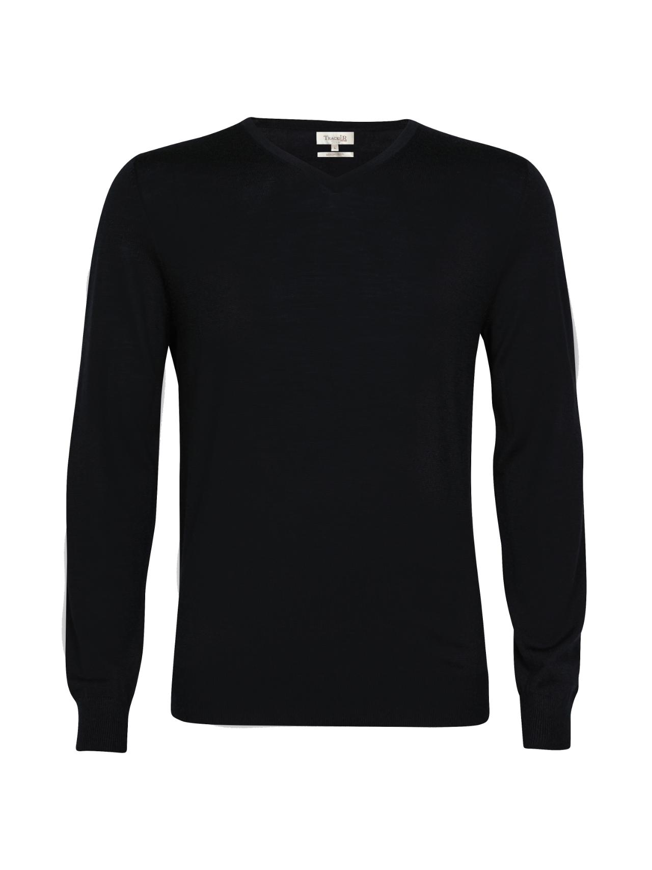 MERINO WOOL V-NECK/SORT